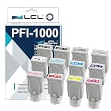 LCL Cartucce d'inchiostro Compatibile PFI-1000 (12 Pack MBK PBK C M Y R GY K PGY PC PM CO) Sostituzione per Canon imagePROGRAF PRO-1000