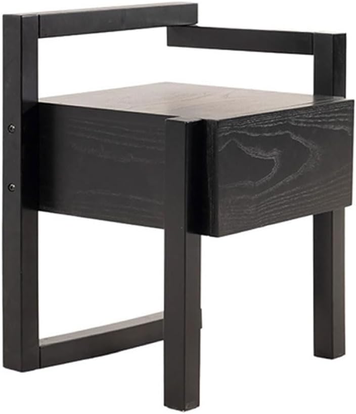 Geometric Nightstand with Drawer - Minimalist Wood Bedside Table with Storage for Living Room