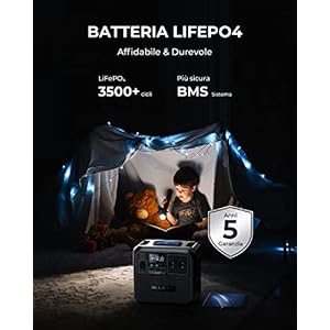 BLUETTI Centrale Elettrica Portatile AC180, 1152Wh LiFePO4 Generatore Solare 2 1800W (2700W Picco) AC Uscite, 0-80% in 45 Min, Emergenza Elettricità per Campeggio, Fuori Rete, Interruzioni Corrente - immagine 6