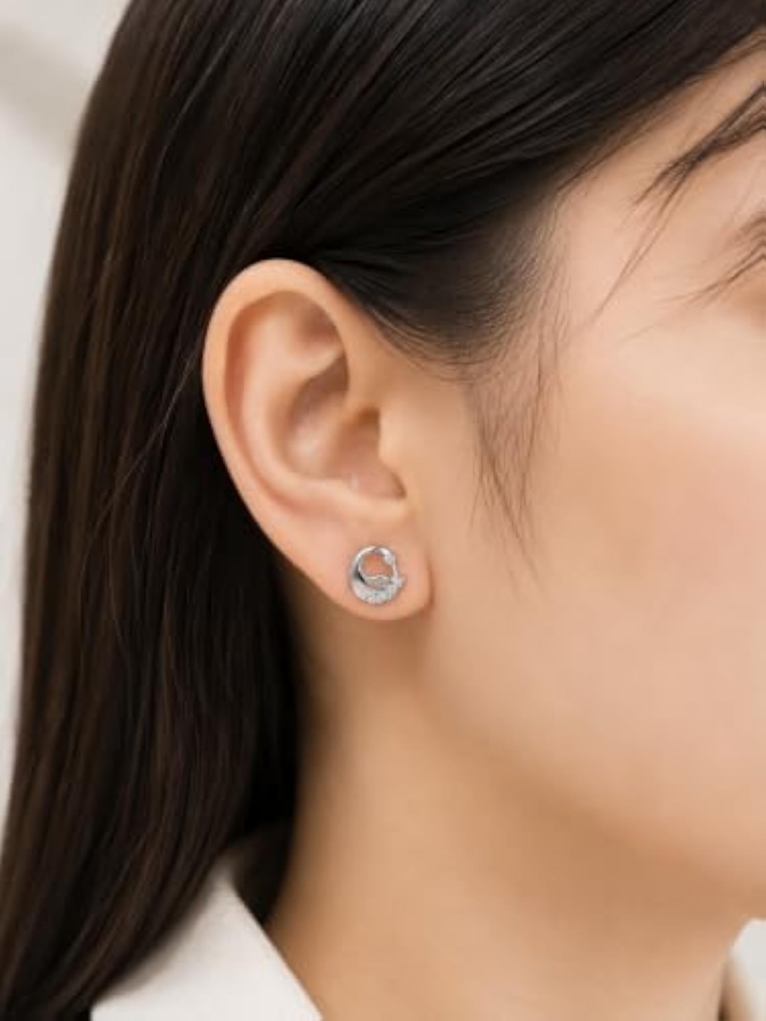 Women's 925 Sterling Silver Radiant Twist Crystal Earrings