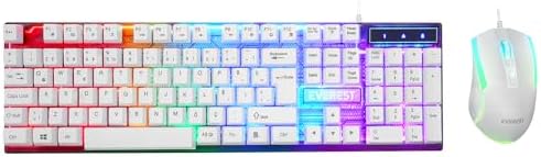 Everest KM-198 Luminax Gökkuşağı Aydınlatmalı Q Gaming Oyuncu Klavye + Mouse Set (BEYAZ) - Görsel 1