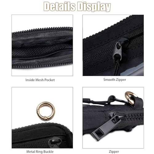 Commonlyto Wallet, Wristlet Nylon Zippered Card Case, Wallets with ID Window for Women Durable Waterproof (Purple)4