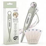 Termometro per animali domestici SC 1505 flex con punta flessibile per una misurazione particolarmente delicata, inclusi 5 coperchi protettivi igienici e anello di fissaggio