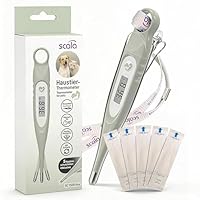 scala SC 1505 flex Haustierthermometer mit flexibler Spitze für eine besonders sanfte Messung inkl. 5 Hygieneschutzhüllen und Befestigungsschlaufe, Fieberthermometer für Hund & Katze