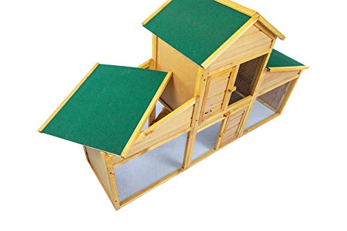 MaxxPet Kaninchenstall aus Holz - Hühnerstall - Kleintierhaus - Hühnerhaus - Hühnervoliere - Hamsterkäfig - 175x57x110… – Bild 4