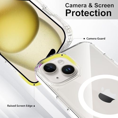 Image of FanTEK Phone Case Compatible with iPhone 15 6.1 Inch, Magnetic Case Clear Protective Bumper Hard Back Cover