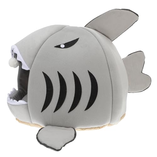 Lit pour chien et chat requin chaud avec coussin lavable en coton - 7