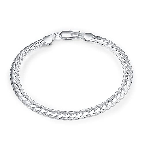 Bracelet serpent plat argent 925 de 5mm, bijou élégant du quotidien