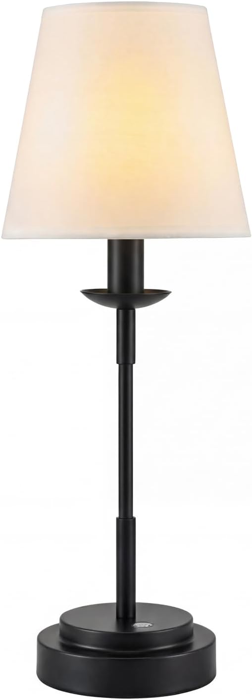 Cordless Table Lamp Black,Rechargeable 6000mAh Battery Operated,17-Inch