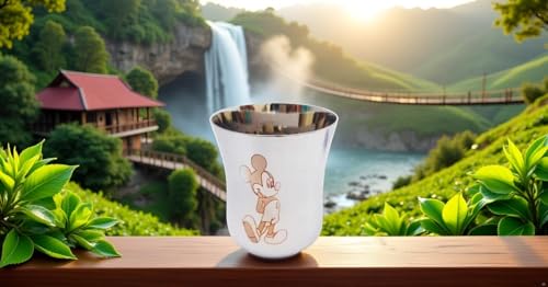 Image of TANISHI KITCHEN'S Stainless Steel Mickey Character Small Glass- Set of 3, 100ml Each | Safe & Fun Drinkware for Kids | Cartoon-Printed, Break-Resistant & Dishwasher Safe