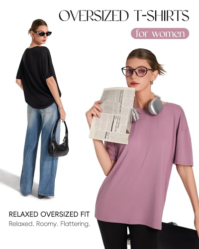 Gayhay Oversized Tshirts for Women - Spring Summer Tops Short Sleeve Tee Shirts Crew Neck Fashion Casual Workout Clothes 2026 - Image 4