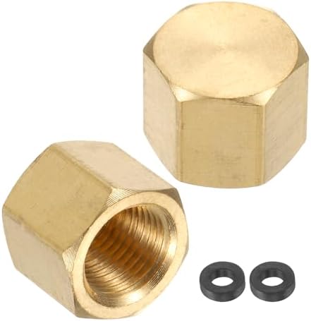 Amazon.com: uxcell 2Pcs Brass Hex Head Plug Compression Cap Fitting ...