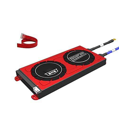 AOKEBR LiFePO4 BMS 4S-24S 80A-500A PCB 3,2V Placa de protección de batería, Sensor de Temperatura, con Cables de Equilibrio y Ventilador, para Paquete de batería 18650 (Color : 4S 12V, Size : 150A) Cover