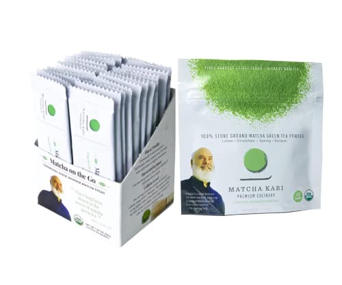 Matcha Kari Sticks + 30G Culinary Matcha Bundle - 24 Matcha Sticks And 30G Culinary Grade Matcha Pouch, Usda Organic #TOP15
