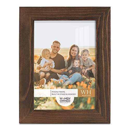 Renditions Gallery 3.5x5 inch Picture Frame Chestnut Wood Grain Frame, High-end Modern Style, Made of Solid Wood and High Definition Glass for Wall and Tabletop Photo Display