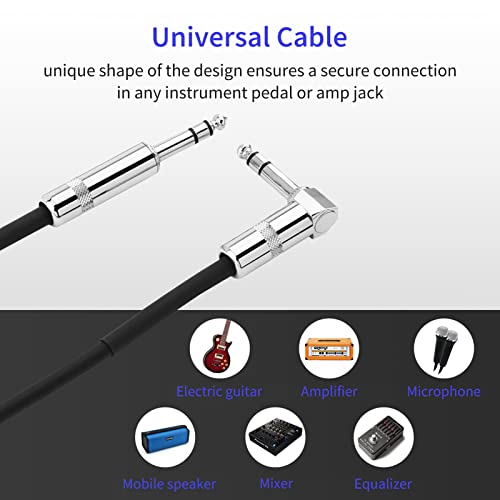 Image of Donner 15 ft TRS Cable, Balanced Stereo Patch Cable - Sturdy No Hum 1 /4 inch Male Right Angle to 1 /4 inch TRS Male Straight Cord, Black
