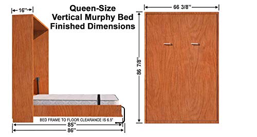 Murphy Bed Queen Size Hardware Kit - Diy Wood Frame Folding Cabinet Wall Bed For Guestroom Easy To Build, Made In Usa #TOP1