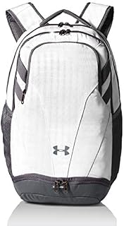 Under Armour Unisex Team Hustle 3.0 Backpack, White (100)/Gray, One Size Fits All