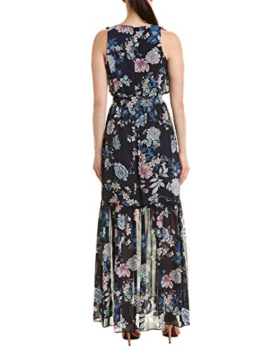 Vince Camuto Women's Floral Chiffon Ruffle Maxi, Navy, 4 #TOP17