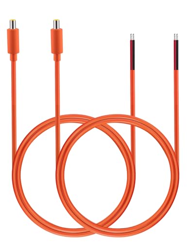 Tonton DC7909 Power Pigtails Cable, 1M(3.3ft) 12V DC 8mm Male Plug to Bare Wire Open End Cable, Compatible with Solar Cells, Laptop Power, Portable Power Stations, Car DVRs(2 Pack)