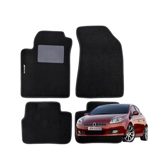  SERIE 4 TAPPETI - TAPPETINI IN MOQUETTE NERI PER BRAVO II DAL 2007 AL 2017