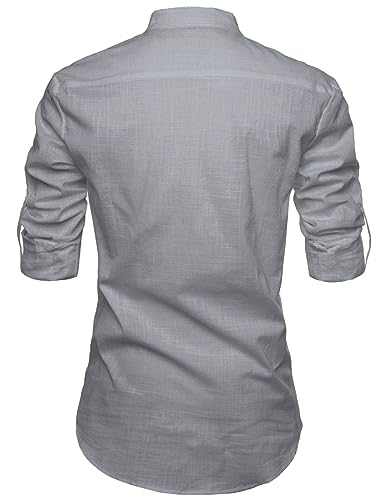 Image of Univibe Full Sleeve Chinese /Rounded /Mandarin Collar Pure Cotton Casual, Wedding, Party, Festival Stylish Short Length Slim fit Kurta Style Shirt for Men and Boys.