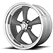 American Racing Vintage VN215 CLASSIC TORQ THRUST II 15X7 5X4.5 3.76 -6mm MAG GRAY MACHINED LIP - VN2155765