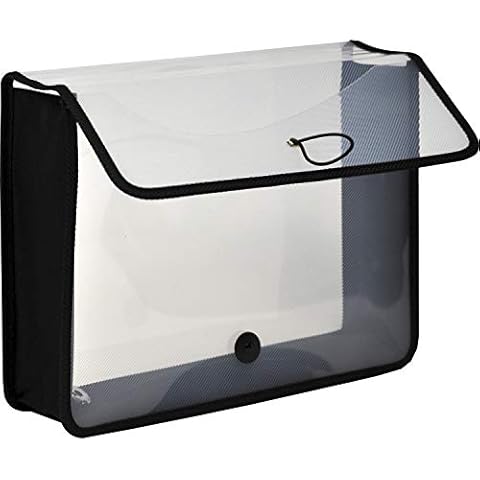 Lion Expand-N-File Poly Expanding Wallet, Letter (9-1/2 inch x 12 inch), 3 inch Gusset, Clear, 1 Wallet (48160-CR) Cover