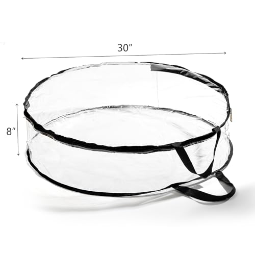 Hedume 2 Pack 30" X 8" Clear Everyday Bag, Dual Zippered Christmas Wreath Storage Container with Reinforced Handle by Hedume - Image 5