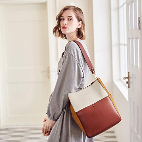 Bostanten Women Leather Handbags Designer Tote Purse Bucket Bags Medium #TOP1