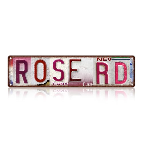 Vintage Rose Rd Metal Tin Signs Wall Decor