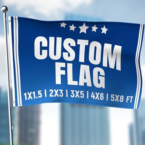 Ships Next Day, Made In USA - Personalized Flag - Upload Your Logo or Picture for a Unique Custom Design - Double Sided Weather-Proof Outdoor or Indoor Flag (5x8 Ft) Cover