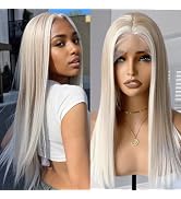 Glueless Pre plucked Highlight Ombre Ash Blonde Lace Front Wigs with Cap and Combs, #60/613 Blond...