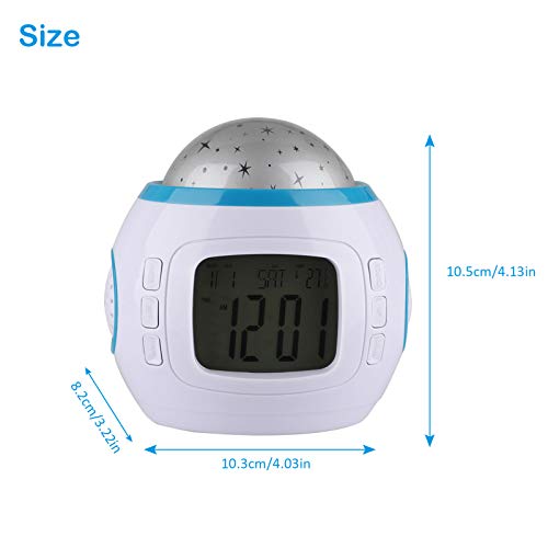Kids Alarm Clock, Moon Stars Projector Alarm Clock, 7 Color Changing Temperature Detect Alarm Clock For Toddler, Children Boys Girls Students To Wake Up At Bedroom, Bedside, Batteries Operated #TOP1