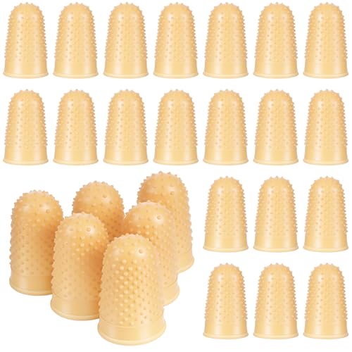 Rubber Finger Tips for Sorting Papers, 24 PCS Finger Paper Gripper Rubber Finger-Protectors Reusable Finger-Pads Grips for Paperwork Cutting Embroidery Counting Collating Writing Craft