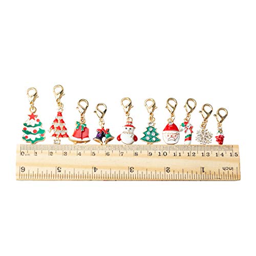 Zarabe Christmas Enamel Charms For Diy Jewelry Findings Mixed 19Pcs Lobster Clasps Xmas Decorative Accessories #TOP2
