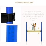 PawHut Agility Set Hunde 5-Teiliges mit Hundetunnel 4 Slalomstangen Hürden