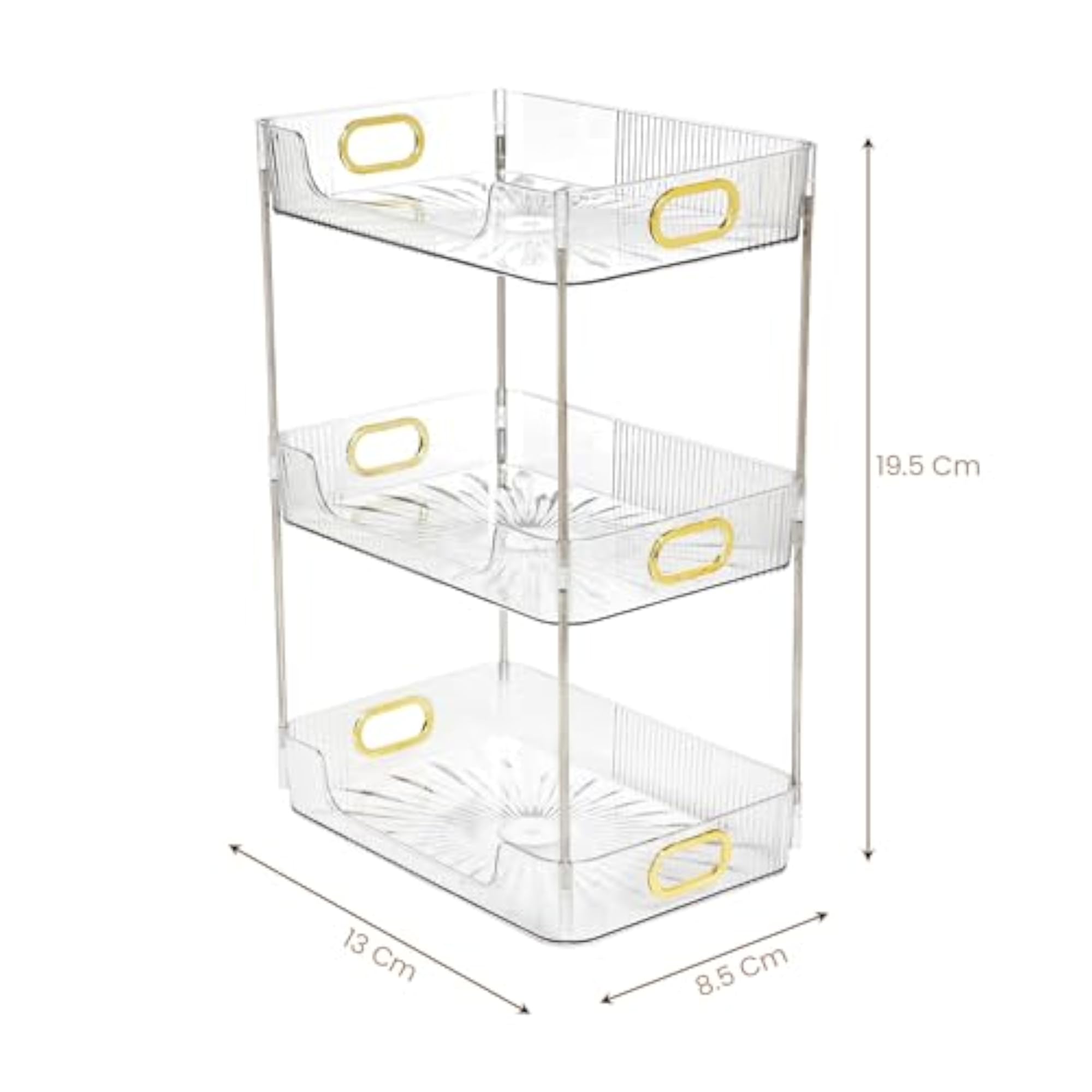 Multipurpose Glass Finish Bathroom Organiser Stand Rack