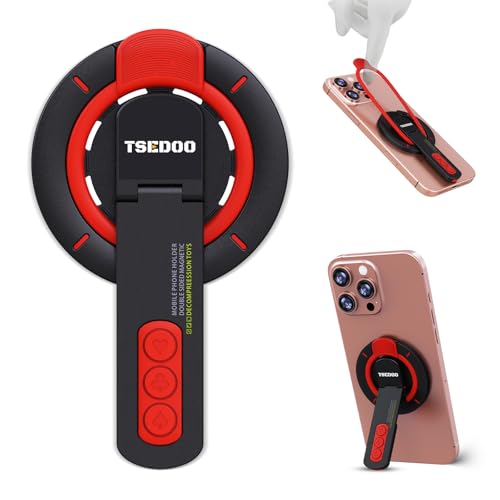 Image of 3-in-1 Magnetic Phone Grip Stand with 360 Roration Angle Adjustment, Silicone Finger Ring & Fidget Toy Design, Gym Dual-Sided Magnetic Phone Kickstand for All Phones
