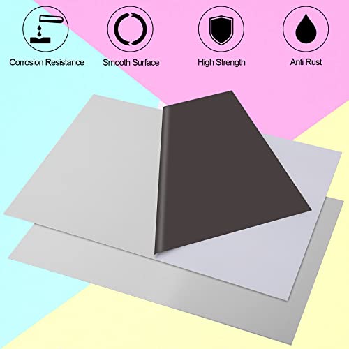 2Pcs 430 Stainless Steel Sheet Metal 8" x 12" x 1/32" Inch Metal Plates for Magnetic Mount Board Wall 20GA(0.80MM) 430 Stainless Steel Shim Stock Plates Metal Sheets for Crafting, Kitchen, Office - Image 2