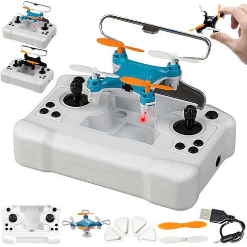 All-Ages Mini Drone with Easy Stunt Flights & 360° Tricks, Mini Drone Beginner-Friendly Stunt Flyer, Remote-Controlled Quadcopter with Altitude Hold, With LED Light (Blue)