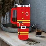 sxmluedn Firefighter Gifts Firefighters Tumbler Cup Fireman Gift For Men Women 40 Oz Fireman Mug With Lid Straw and Handle