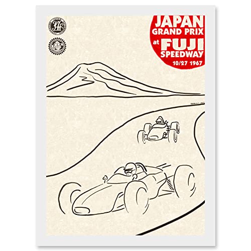 Wee Blue Coo Japan Grand Prix Fuji Speedway 1967 Motor Sport Car Auto Racing Historic Fantasy Races Artwork Framed Wall Art Print A4
