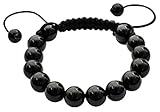  Matt Schwarz Shamballa Macrame Perlen bling Armbänd