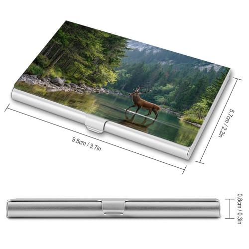 Valley Dense Forests And Water Business Card Holder Pocket Slim Portable Metal Business Card Case2