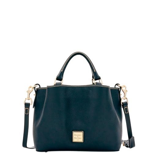 Dooney & Bourke Women's Mini Barlow Satchel in Pebble Grain Leather, Small Handbag with Adjustable, Detachable Shoulder Strap, Black