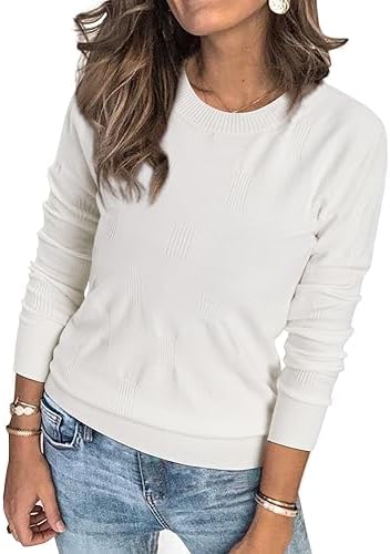 Arach&Cloz Pullover Damen Kurzarm Langarm Elegant Frühjahr Sommer Winter Strickpullover Rundhals Pulli Sweatshirt