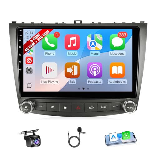 KuTaiTai Upgrade 8-Core Android 13 Car Radio for Lexus IS250 IS300 IS350 2006-2012 with Carplay Android Auto, 10.1inch IPS Touchscreen Stereo for Lexus Head Unit with BT WiFi GPS FM + Camera - 4+64GB
