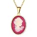 Produktbild FaithHeart Cameo Schmuck Damen Kette mit Anhänger Jungfrau Maria Gott Mutter Medaille Europäischen Stil Rose Gold