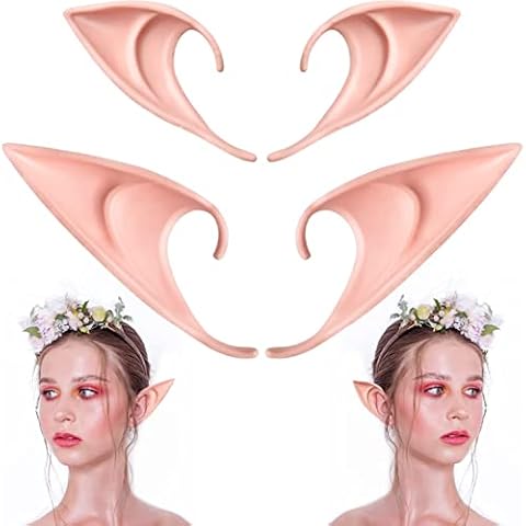 Elf Ears for Halloween Carnival Costume, Soft Pointed Latex Fairy Ears, Goblin Ears for Costume Party (PACK 2 EARS MIX) Cover